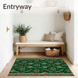 Elegant Evergreen Heirloom Floral Tapestry(Green)