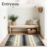 Untamed Spirit Area Beige & Jet Black Striped Wildlife(Beige)