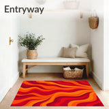 Abstract Flame Motif Combining Fluid Shapes and Intense Warmth(Red)