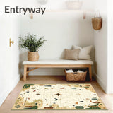 Beige Camper Journey with Vintage Map Elements and Woodland Creature Accents(Beige)