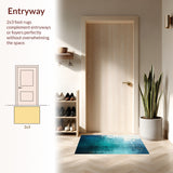 Abyss Gradient Seafoam Accent Modern Distressed Print(Blue)