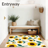 Blooming Sunflower Garden Motif Area with Vibrant Petals Design(Yellow)