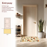 Ultra Soft Area Rug, Non Slip, Stain Resistant, Washable Area Rugs for Living Room, Bedroom, Unique Mushroom Spring Kitchen Decor(Beige)