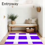 Modern Gingham Chic Fashionable Minimalist Artistic Statement (Purple)