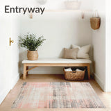 Contemporary Distressed Runner Elegant Floor(Pink)