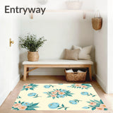 Vintage Floral Bouquet Tapestry Style European Heritage(Beige)