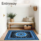 Boho Mosaic Starburst with Flourish Border(Black)