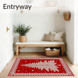 Festive Evergreen Motif Hallway With Ornamental Decoration(Red)