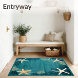 Coastal Serenity Starfish Round Accent Dark Turquoise Mocha Beige(Blue)