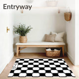 Buffalo Check Doormat with Gingham Design(Black)