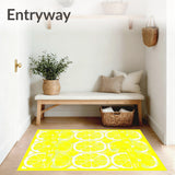 Citrus Zest Collection Lemon Cream Round Area(Yellow)