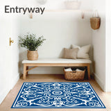 Elegant Swirl Medallion Trellis Abstract Sophisticated Dreamy (Blue) - ODIKA