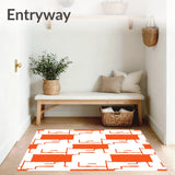Rustic Checkered Design with Vibrant Orange Stripes and Bright Contrast(Orange)