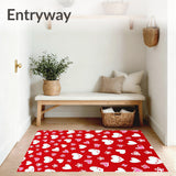 Kawaii Burst Design Floor with Cute Character Motifs (Red)
