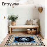 Floral Arabesque with Delicate Filigree and Subtle Sapphire Highlights(Black)