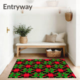 Festive Plaid with Interwoven Evergreen and Berry Sprigs(Black)