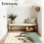 Wanderlust Trail Map with Hand Drawn Peaks and Weathered Wood Panels (Brown) - ODIKA