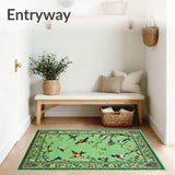 Green with Whimsical and Botanical Print(Green)