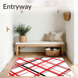 Festive Tartan Plaid with Diagonal Overlapping Motifs(Red)