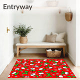 Jolly Santa Mosaic with Sprig and Holly Details(Red)