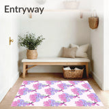 Modern Floral Interlocking Tapestry with Stylized Petal Arrangements(Pink)