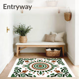 Sunburst with Stylized Blossoms and Interlocking Motifs(White)