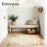 Boho Beige Runner Floral Long Entryway Mat(Beige)