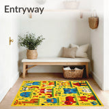 Counting Animals Educational Carpet for Children Room(Yellow)
