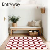 Winter Holiday Gingham Mosaic with Symmetrical Plaid Motifs(Red)