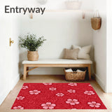 Enchanted Garden Bloom Tapestry With Artistic Swirl(Red)