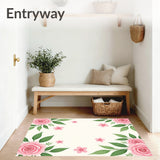 Blooming Rose Garden Anti Slip Floor with Delicate Petals(Pink)