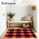 Spooky Tartan Doorway Entrance Decoration(Orange)