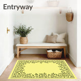 Enchanted Garden Motif Heirloom Verdant Foliage Labyrinth(Yellow)