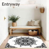 Medallion Intricate Boho Vintage Inspired Floor (Black)