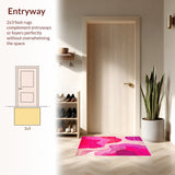 Chic Abstract Swirls Area Accent for Modern Home Decor(Pink)