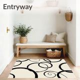 Abstract Brushstroke Artistic Swirl Contemporary Modern Elegant(Black)