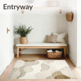 Chic Long Runner with Abstract Design for Contemporary Spaces(Beige)
