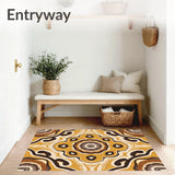Boho Mist Mosaic with Abstract Interlocking Whorls and Earthy Gradients(Yellow)