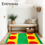 Red Apple Graphic and Multicolor Abstract Accents(Green)