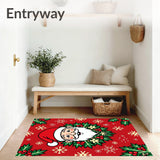 Jolly Saint Nick Holiday Floor Decoration With Festive Trim(Red)