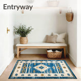 Vintage Over Dyed Southwest Patterned Blue Beige(Blue)