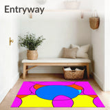 Classic Abstract Square Carpet(Pink)