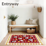 Festive Snowflake Parade with Dancing Snowmen and Starry Borders(Red)