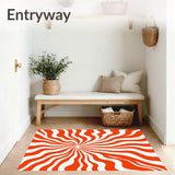 Sunburst Radial Swirl Abstract Decorative Throw Aesthetic(Orange)