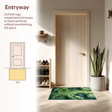 Ultra Soft Area Rug, Non Slip, Stain Resistant, Washable Area Rugs for Living Room, Bedroom, Chic Monstera Leaf Entryway High Traffic Carpet(Green)