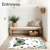 Lunar Moth Dreamscape with Mushroom Grove and Night Sky Motif(Green)