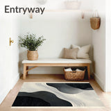 Modern Abstract Bathroom Non Slip Bath Stylish(Black)