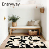 Bold Geometric Triangles in Monochrome Contrast(Beige)