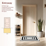 Contemporary Monochrome Striped With Lattice For(Black)