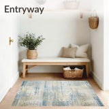 Chic Micro Loop Beige Blue Speckled Area(Beige)